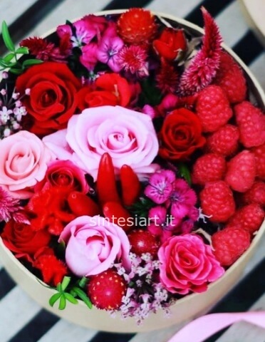 Flower Box Sangria  con fiori freschi